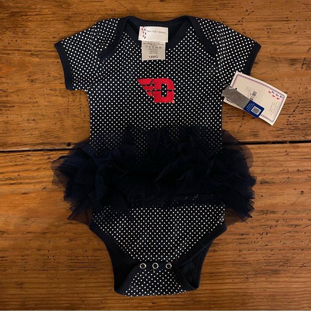 University of Dayton baby onesie with tutu, 18 month